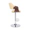 Armen Living Aspen Adjustable Swivel Cream Faux Leather and Walnut Wood Bar Stool with Chrome Base LCASBAWACR - alternate 6